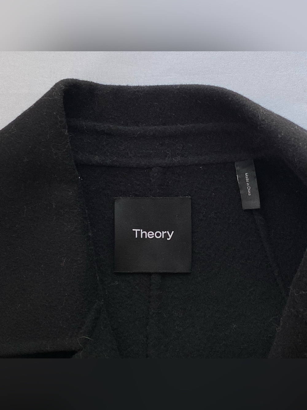 Theory Black Clairene in Double-Face Wool/ Cashmere Coat Large Quiet Luxury - Picture 12 of 16